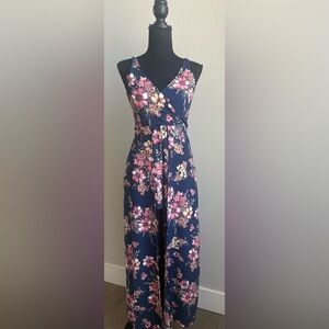 Miami Navy Floral Short Jumpsuit
